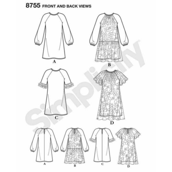 Simplicity Sew Pattern 8755 Childs Party Dress Size 7-14 - Picture 3 of 3